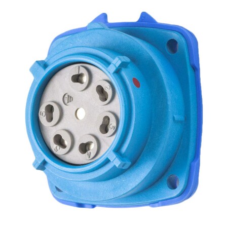 Meltric Pin & Sleeve Receptacle, 15 A, 480V AC, 6 Pole, Screw Terminals Wire Connection Type Blue 01-P8061-001